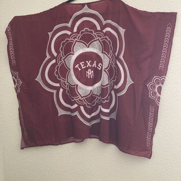 Women’s Texas A &M Sheer Caftan Poncho Tunic Top For Game Day One Size Fits All - Picture 6 of 8